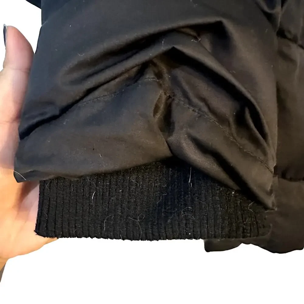 Universal Standard x J.Crew Black Winter Parka Chevron Puffer Coat XS (10-12) - Picture 3 of 8